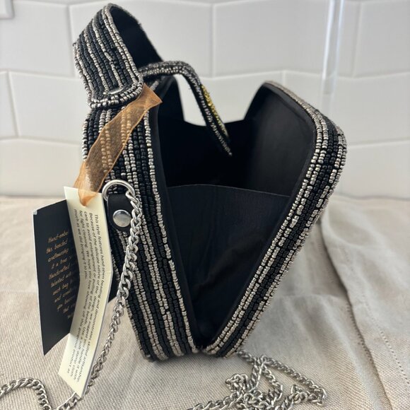 Made in India Travel Beaded Crossbody Bag - Black and Silver - Viral Bag - Picture 6 of 14